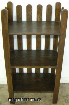 Antique Arts And Crafts Oak Book Shelf
