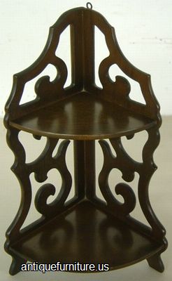 Antique Hanging Corner Curio Shelf