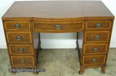 Antique Mahogany Banded Inlay Desk