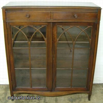 Antique Mahogany Double Door Bookcase