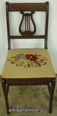 Antique Mahogany Needlepoint Desk Chair