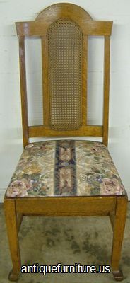 Antique Oak Caned Back Desk Chair