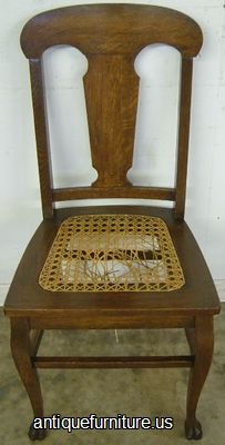 Antique Oak Paw Foot Desk Chair