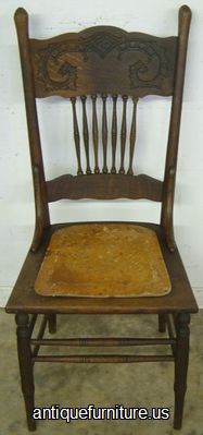 Antique Oak Pressed Back Chair