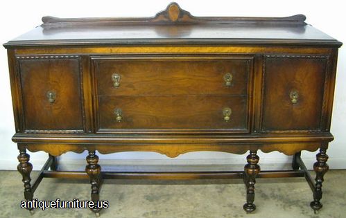 Antique Burl Walnut Sideboard