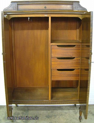 Antique Burl Walnut Wardrobe