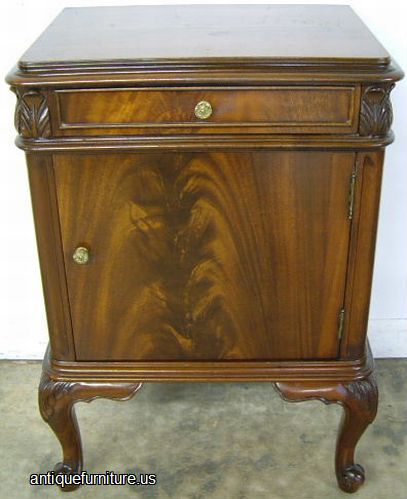 Antique Flame Mahogany French Style Nightstand