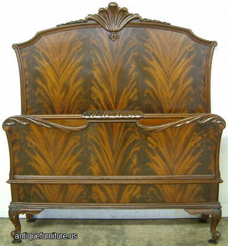 Antique Flame Mahogany French Style Twin Bed