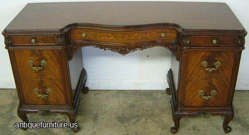 Antique Flame Mahogany French Style Vanity