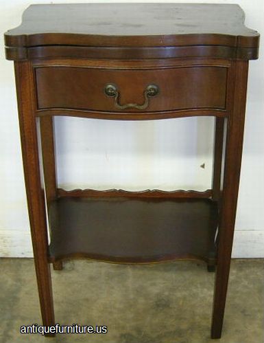 Antique Mahogany Nightstand Game Table