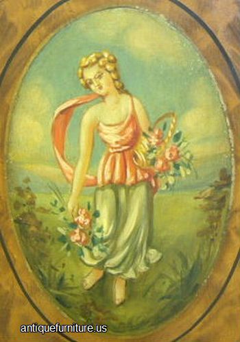 Antique Paint Decorated Nightstand Painting