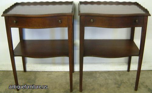 Antique Pair Mahogany Lamp Tables