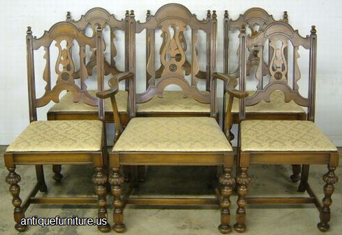 Antique Set Walnut Dining Chairs