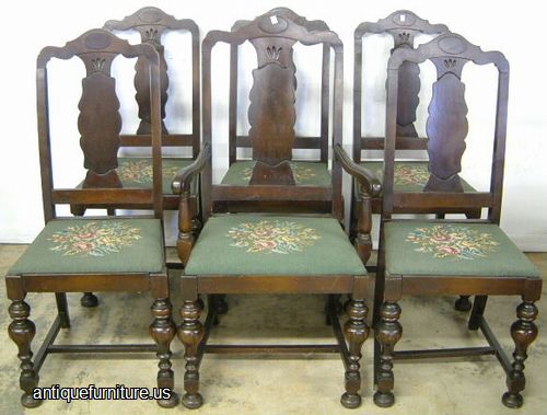 Antique Set Walnut Dining Chairs