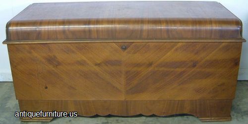 Antique Walnut Art Deco Cedar Chest