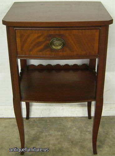 Antique Banded Inlay Flame Mahogany Night Stand