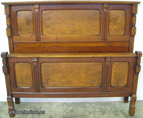 Antique Eastlake Walnut Bed