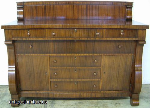 Antique Empire Ribbon Mahogany Sideboard