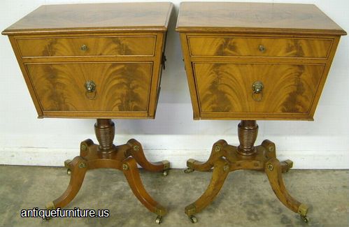 Antique Flame Mahogany End Tables