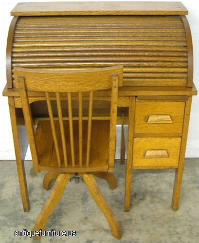 Antique Oak Roll Top Desk
