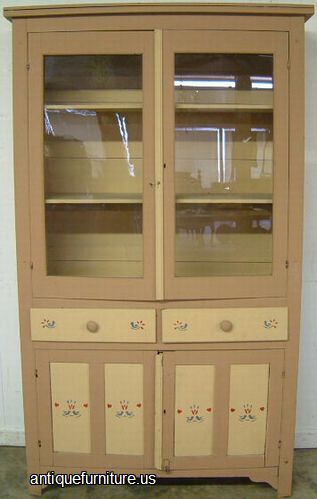 Antique Paint Decorated Cupboard