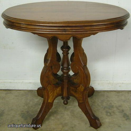 Antique Victorian Walnut Lamp Table