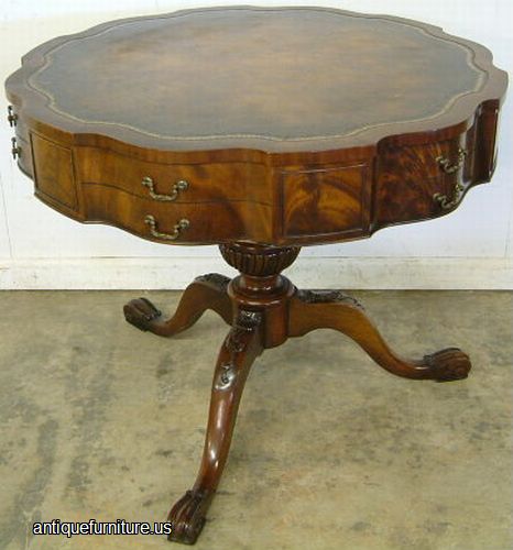 Antique Flame Mahogany Drum Table