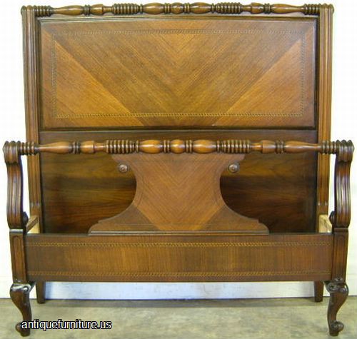 Antique French Style Walnut Twin Bed