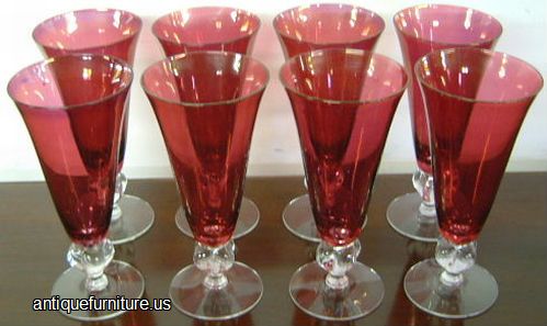 Antique Ruby Flash Goblets