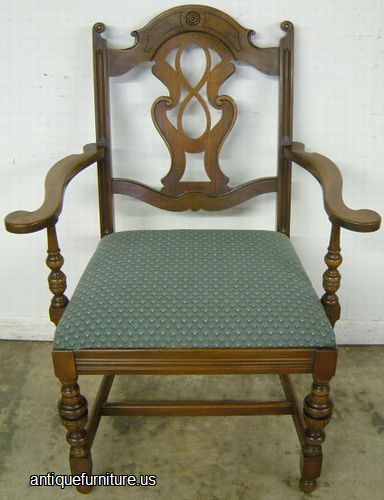 Antique Ornate Walnut Dining Chair