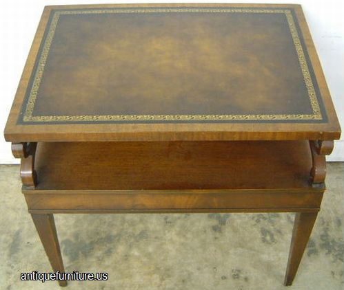 Antique Weiman Mahogany Leather Top Table