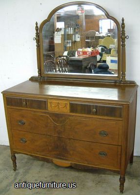 Antique Burl Walnut Dresser