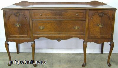 Antique Burl Walnut Sideboard