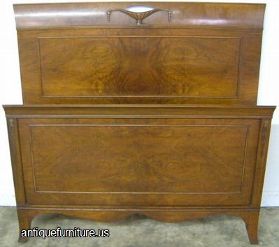 Antique Burl Walnut Twin Bed
