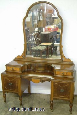 Antique Burl Walnut Vanity