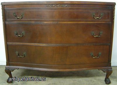 Antique Mahogany Ball Claw Dresser