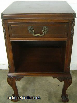 Antique Mahogany Ball Claw Nightstand
