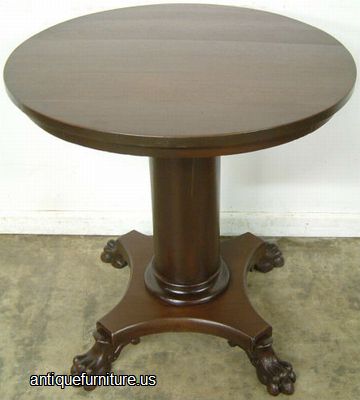 Antique Mahogany Paw Foot Lamp Table