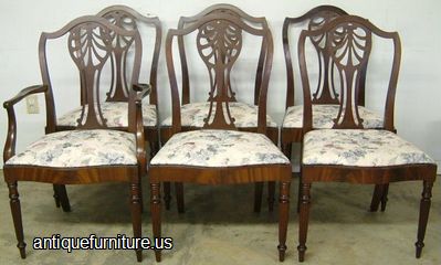 Antique Mahogany Sheraton Dining Chairs