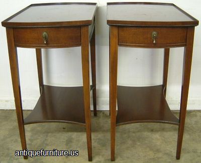 Antique Pair Mahogany Lamp Tables