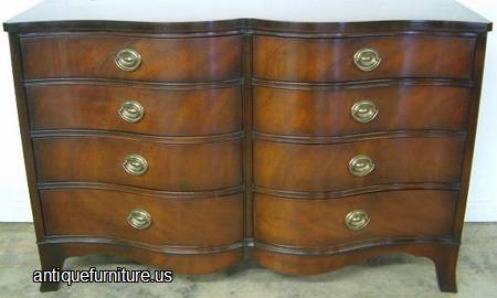 Antique Drexel 8 Drawer Mahogany Double Dresser