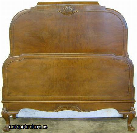Antique French Burl Walnut Twin Bed