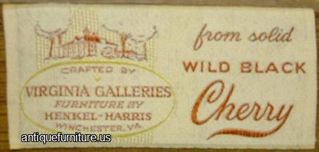 Antique Henkel Harris Dining Table Label