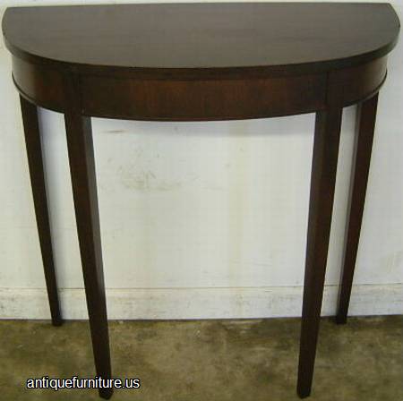 Antique Mahogany Demilune Console Table
