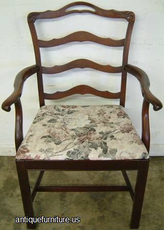 Antique Mahogany Ladder Back Dining Chair