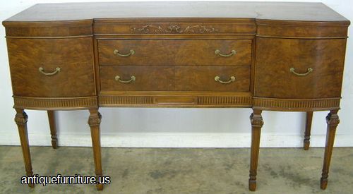 Antique Burl Walnut Sideboard