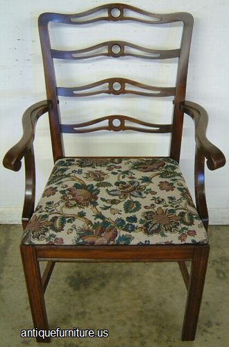 Antique Mahogany Ribbon Back Dining Chair