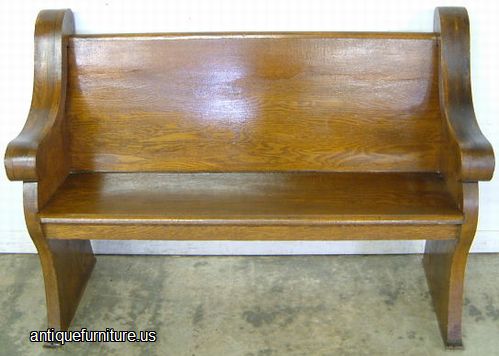 Antique Oak Church Pew