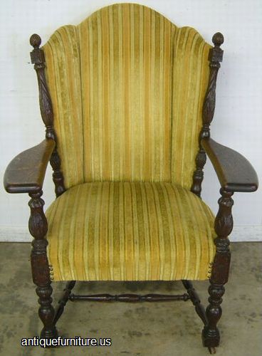 Antique Ornate Mahogany Fireside Chair