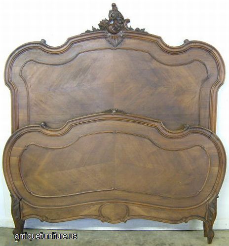Antique Ornate Mahogany French Bed